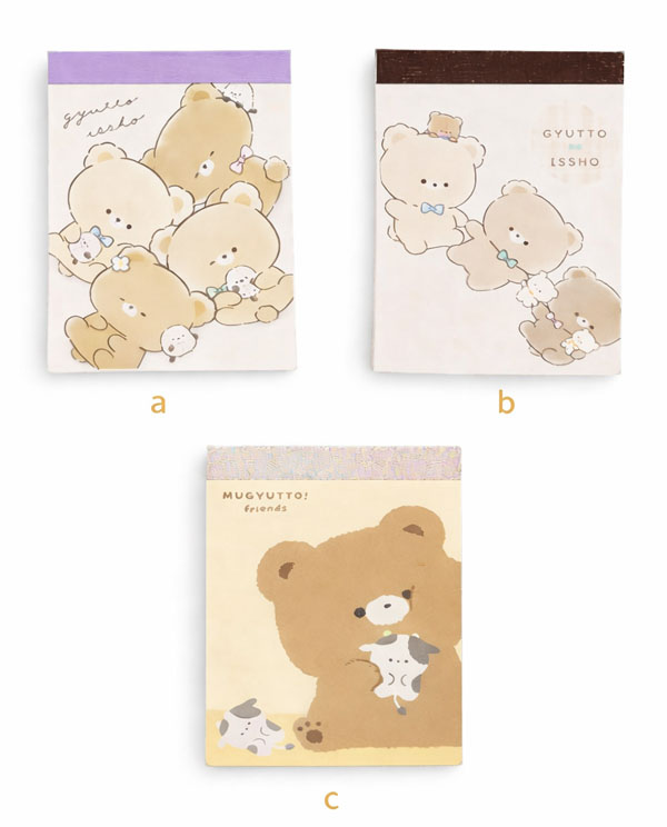 memo-pad-ositos-kawaii-Gyutto-Issho-Mugyutto-kamio-n mini libreta japonesa kawaii ositos